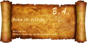 Bobrik Alida névjegykártya